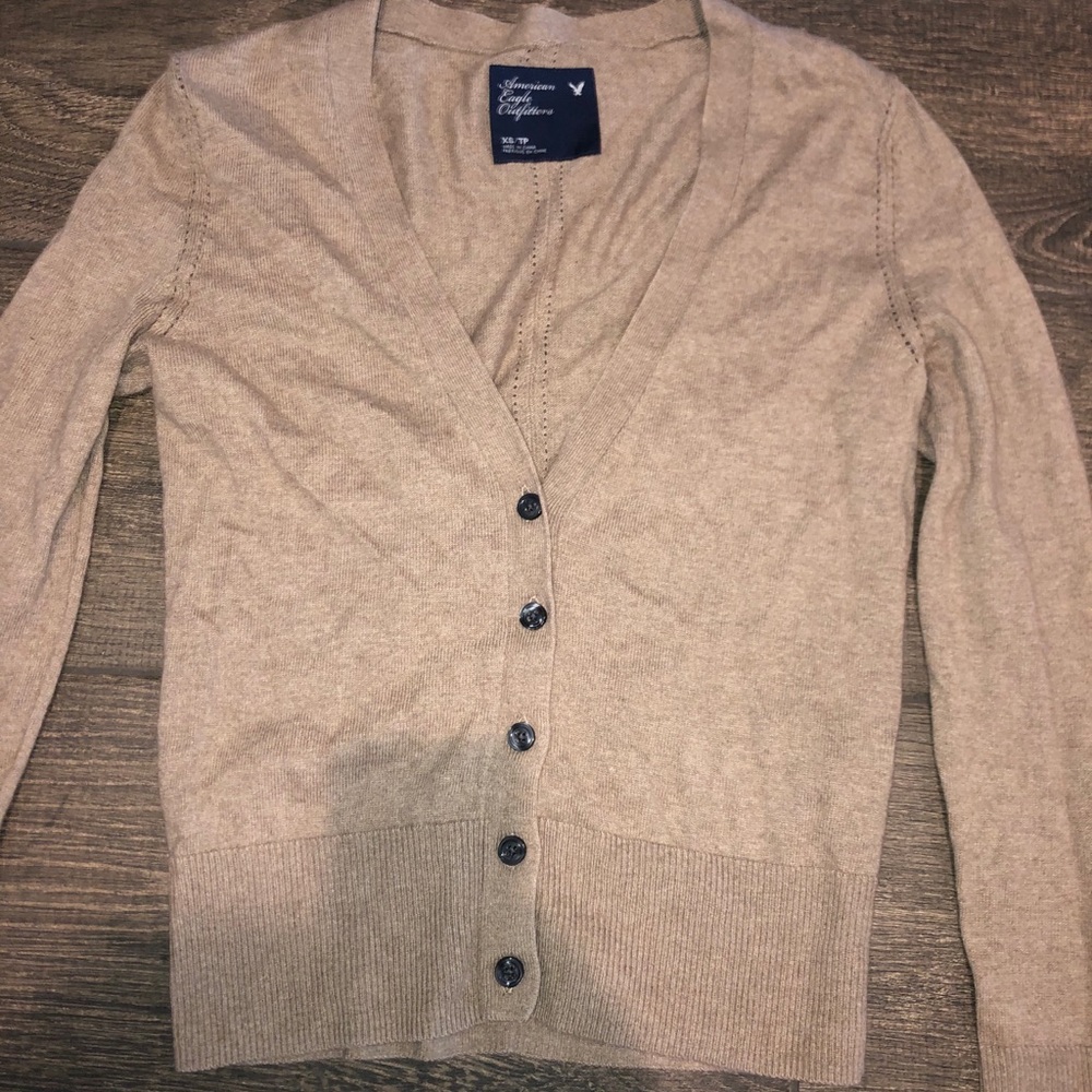 American Eagle Crop Button Down Sweater Size Xs - image 2